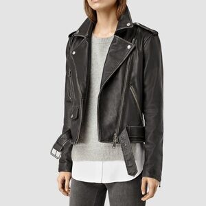 AllSaints Agnes leather biker jacket